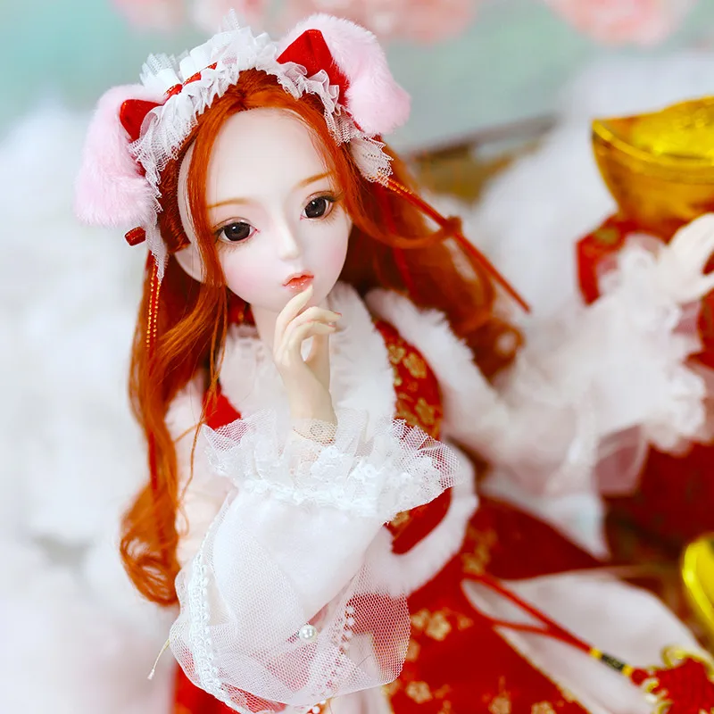 1/3 BJD кукла шарнирное тело 62 см с экипировкой обувь и Подарочная коробка Набор подарочных игрушек sd высокое качество кукла китайская серия зодиака - Цвет: Lucky fairy pig