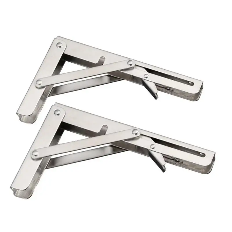 

2pcs Stainless Steel Wall-mounted Bracket Triangular Storage Shelf Holder
