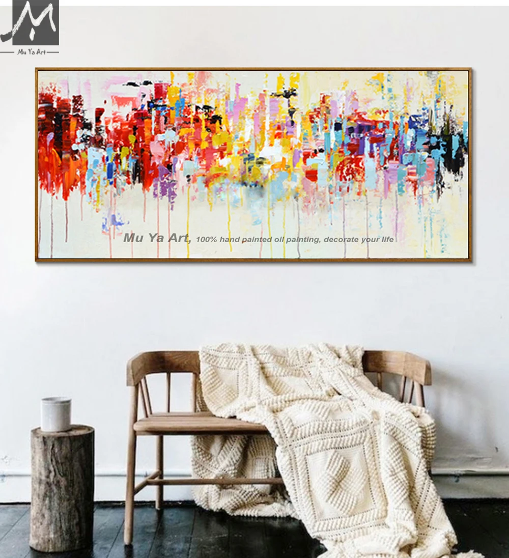 アクリル画原画「丘の上の教会で02」25cm角キャンバス風景画