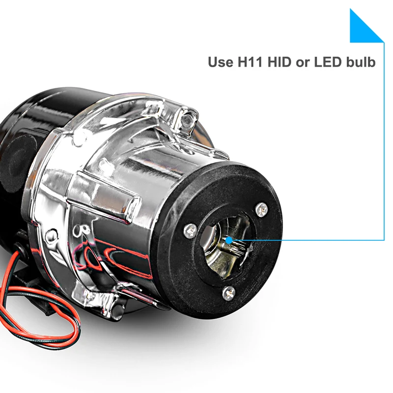 Объектив проектора туман световая фара 2,5 дюймов биксенон H11 bi светодиодный Ксенон Для Авто по бездорожью 24 Вт водостойкый LED рабочий свет 12 V