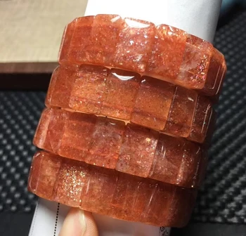 

Natural ultra-seven gold strawberry bracelet female hand row three-wheel backbone mica tablets strawberry crystal transfer luck