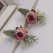 Винтаж держатель волос золотой лист невесты со стразами орнамент простой гребень для волос комплект свадебное платье аксессуары для волос для укладки волос