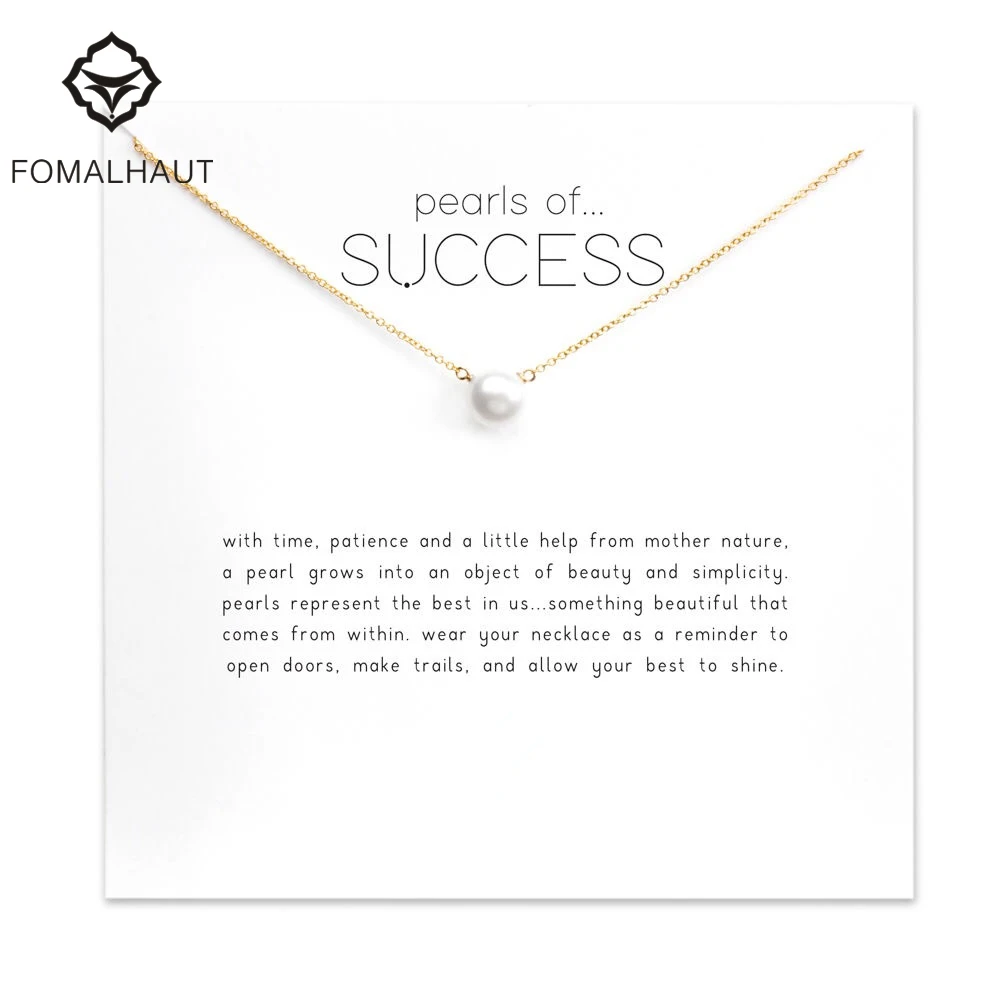 

imitation pearl of SUCCESS Pendant Necklaces Clavicle Chains necklace Fashion Chain Necklace Women FOMALHAUT Jewelry
