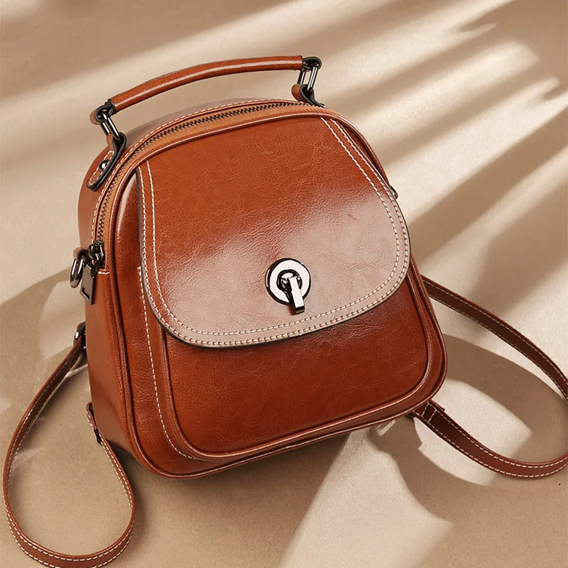 

female cow Leather bag women backpack Genuine Leather backpacks Real Leather ladies shoulder bags female school bag