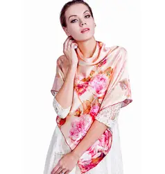 Высокое качество 100% настоящий Шелковый шарф, шаль Обёрточная бумага для женщин Стиль цветочный Дизайн цифровые печатные большие площади