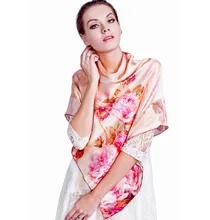 2016 Top Quality 100% real Silk Scarf Shawl Wrap for women Style Floral Design Digital Printed large square Scarves 105x105CM