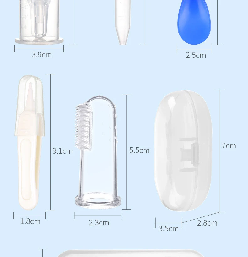 AAG 6 в 1 устройство для кормления детей Набор детских ложек капельница иглы Booger клип зубная щетка Тип соски очистка 10