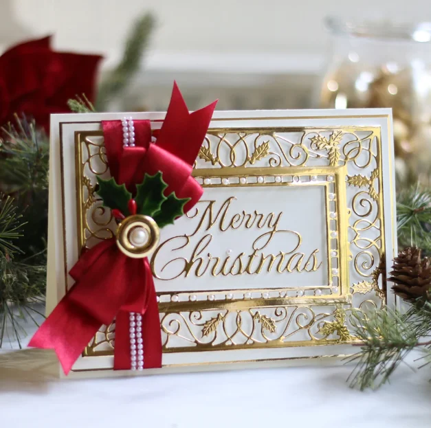 YPP ремесло Merry Christmas металлические режущие штампы трафареты для DIY скрапбукинга/фотоальбома декоративное тиснение DIY бумажные карты