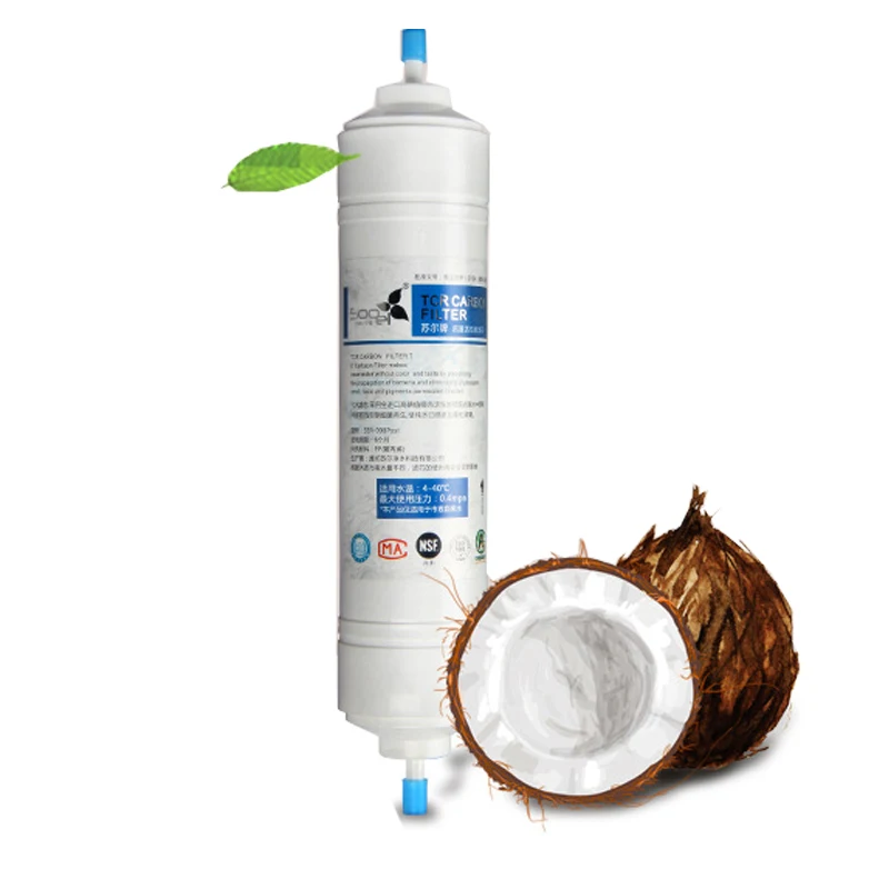 11 Inch SOOEL T33 Quick Connect  INLINE COCONUT Carbon Post WATER FILTER Cartridge With 2 fitting Water Purifier REVERSE OSMOSIS (3)