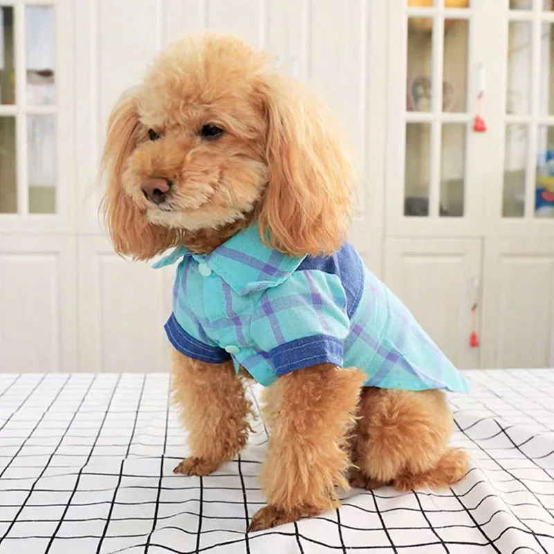 Клетчатая хлопковая рубашка для собак на заказ розовая синяя летняя осенняя одежда для собак щенка кошка Cltohing для собаки Чихуахуа Йоркширский para perro