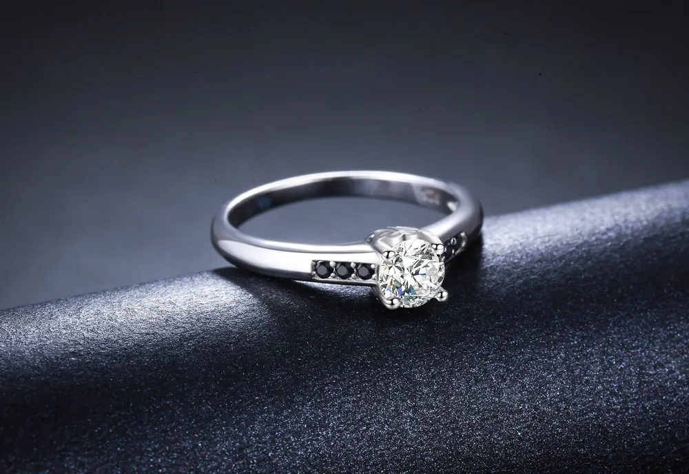 [BLACK AWN] 925 пробы Серебряное Ювелирное кольцо на палец в виде листа, черные кольца со шпинелью для женщин, женские серебряные ювелирные изделия 925 G093