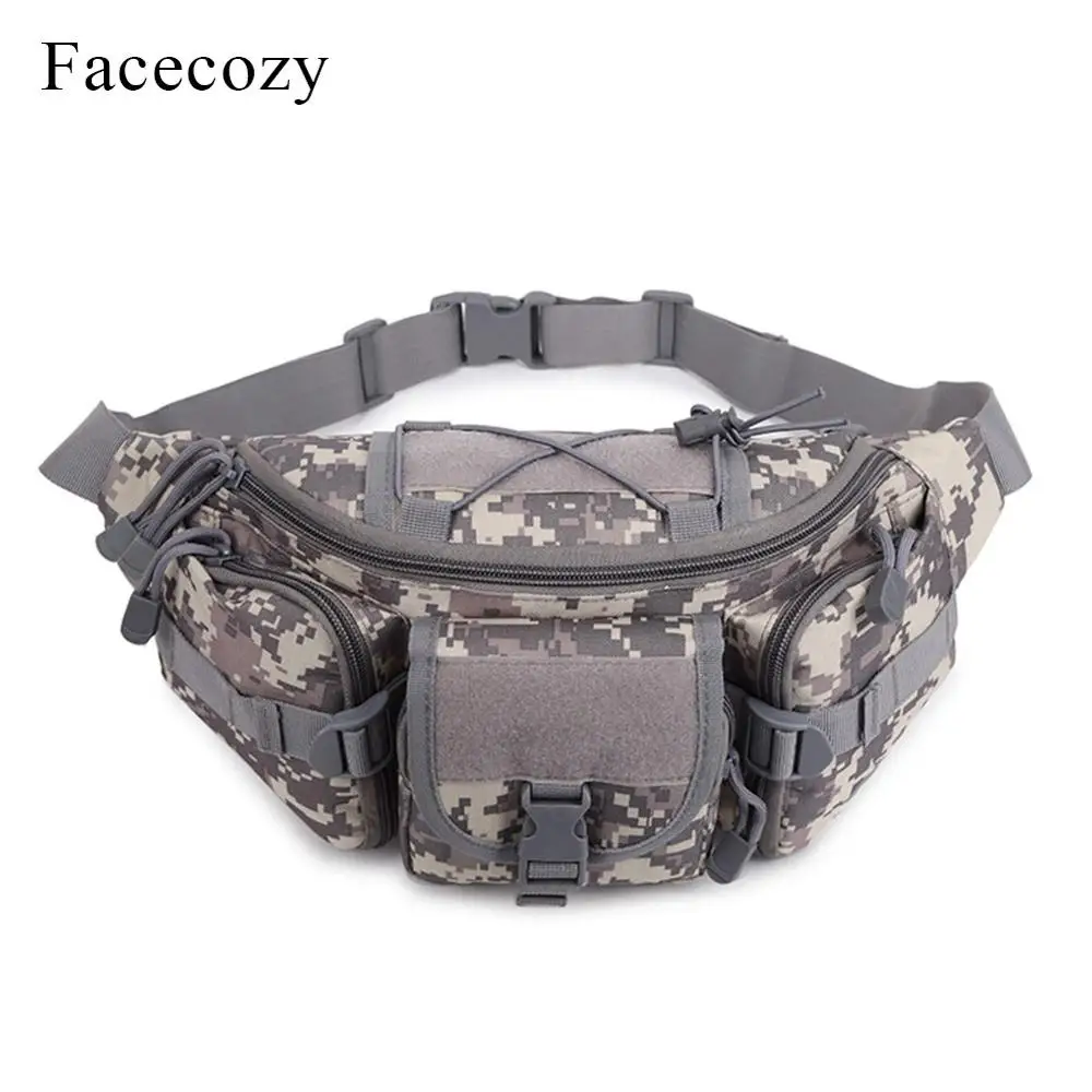 

Facecozy Men Multi-pocket Military Tactical Waistbag Camouflage Sports Waist Pack Outdoor Camping Trekking Practical Chest Bags