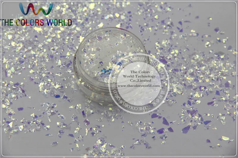 

TCR6321 Iridescent white Colors Random Cut Glitter Spangles Mylar for nail art and DIY decoration