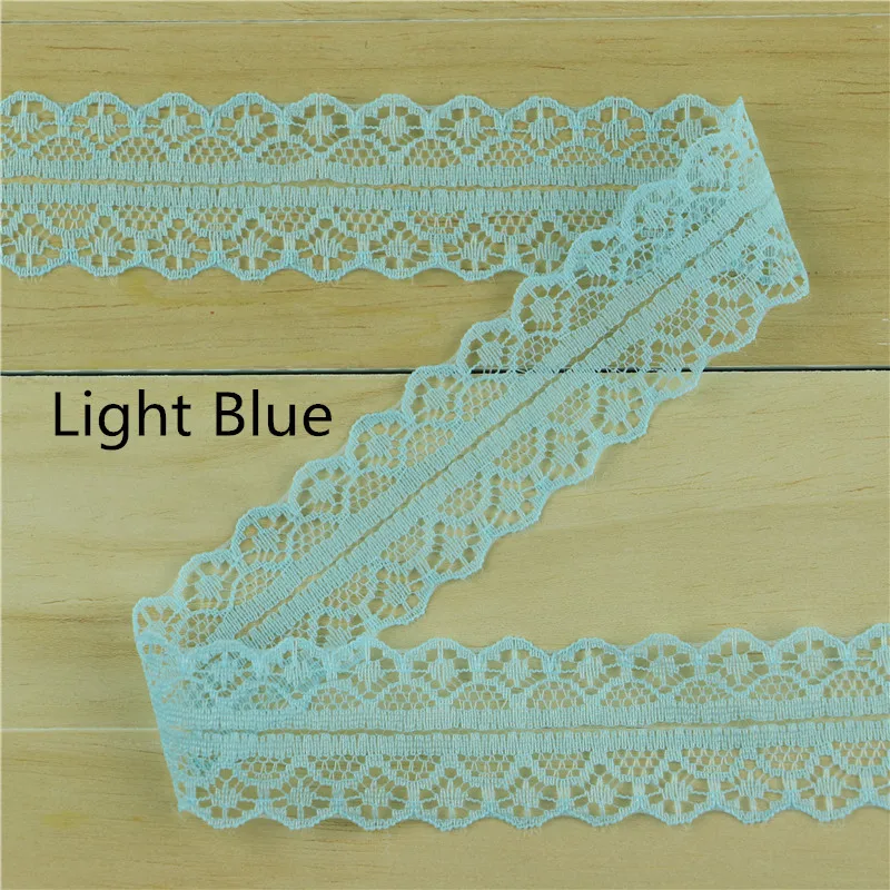 10 yards beautiful light blue lace ribbon 3cm width DIY jewelry clothing household decoration