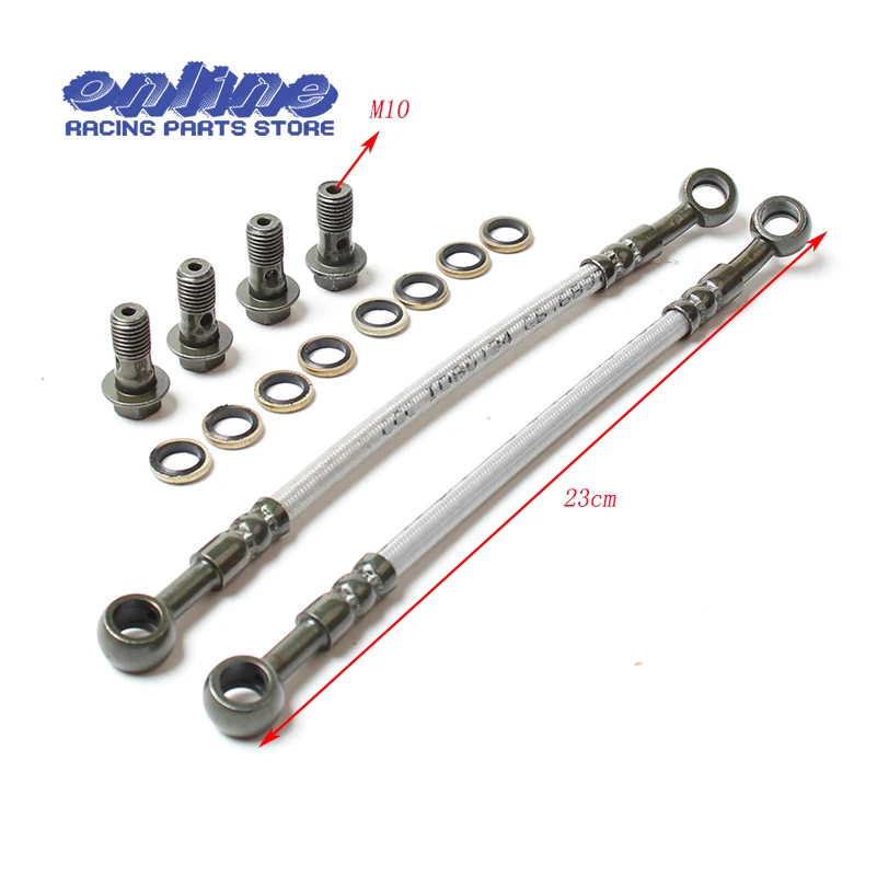 

50cc -140cc 160cc Oil cooler Colorful Hose Inlet & Outlet Cooling Hoses line pipe with adapter screws M10 Banjo Free Shipping