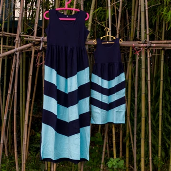 

Hot sale 3 v mommy and me maxi dress blue & navy dress designs teenage girls baby frock style photo