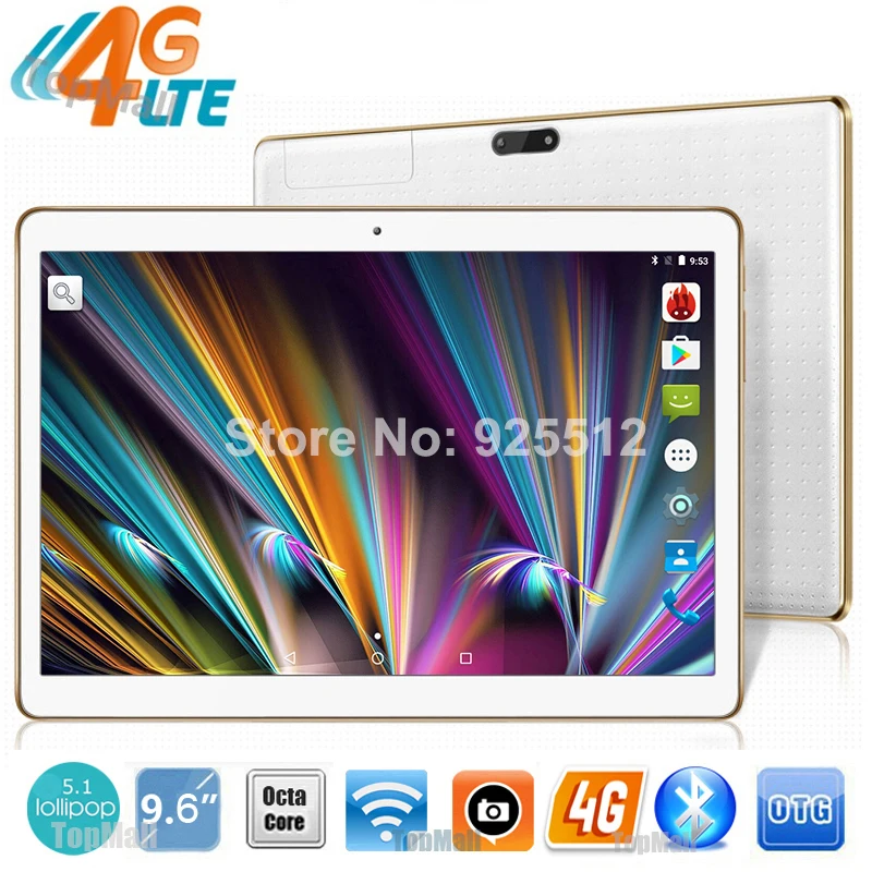 2017 New Android Octa Core Tablet PC 3G Phone Call 4GB RAM 32G ROM Bluetooth Dual Cameras 1280*800 IPS GPS Tablets 9.6 inch