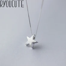 RYOUCUTE Настоящее чистое 925 пробы Серебряное ювелирное изделие Бохо Длинная цепочка скраб звезда колье ожерелья для женщин Подарки колье воротник