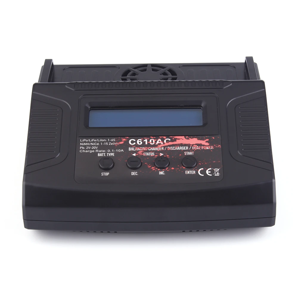 

Factory price C610AC Charger 100W 10A AC/DC Dual Power Rapid Balance Charger for LiPo/LiFe/Lilo/NiMH/NiCd RC Battery