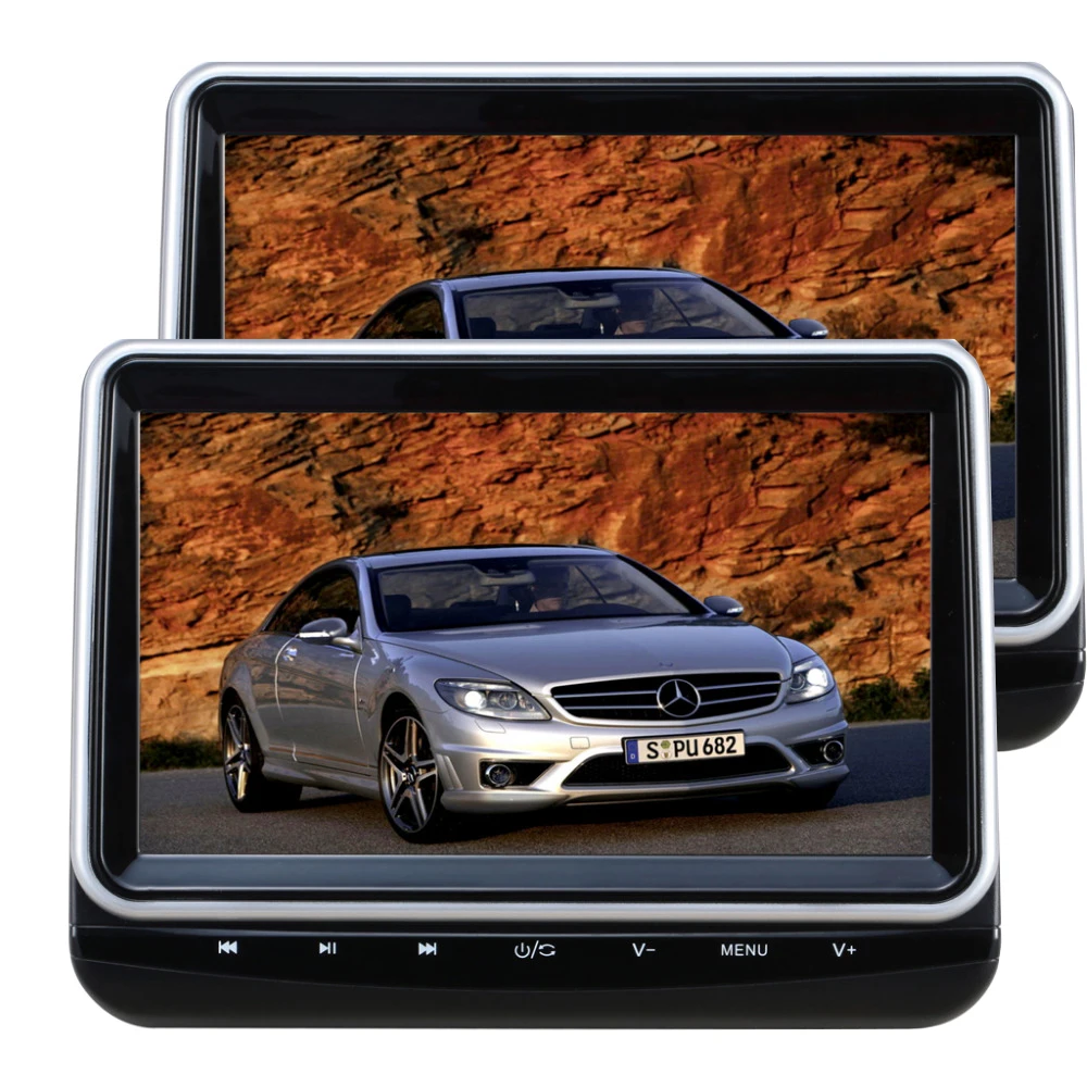 2PCS 10.1 inch 1024*600 Car Headrest Monitor DVD video Player TFT