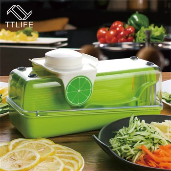 

TTLIFE Mandoline Slicer Manual Vegetable Cutter with 4 Interchangeable Blades Multifunctional Vegetable Chopper Kitchen Tools