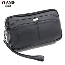 Для мужчин's из натуральной кожи модные Бизнес Сумка-клатч с ремешком на запястье в первую очередь Слои ручные сумки из воловьей кожи, сумки для мобильного телефона сигареты удобный чехлы-бумажники