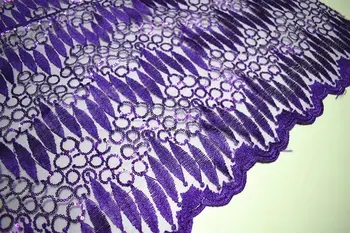 

African Lace Fabric With Sequins 450*135CM 2017 Latest Sequin Fabric High Quality Tulle Sequins Lace Fabric For Evening Dress