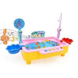 Горячие дети рыбалка игрушки набор детей развивающие игрушки музыкальные подарки электрические вращающиеся Игра Рыбалка Спорт на