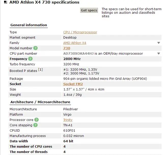 Компьютер AMD Athlon X4 730-AD730XOKA44HJ FM2 Quad-Core Процессор 100% работает должным образом настольный процессор