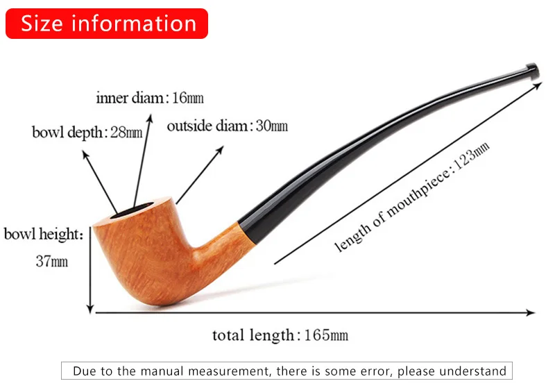 RU-MUXIANG 3 цвета длинный ствол Briar деревянная курительная трубка табака подходит для 3 мм фильтр изогнутые деревянные трубы aa0334