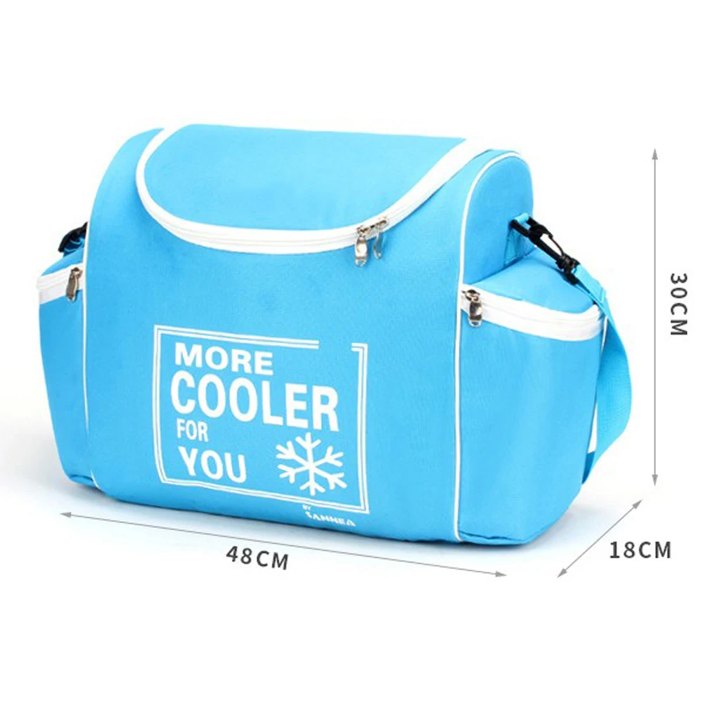 

24 L 600D Waterproof Lunch Bag Oxford Ice Pack Insulated Lunch Cold Storage Bags Fresh Food Shawl Picnic Insulation Package