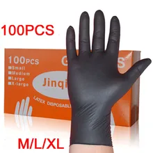 LESHP 100 шт./компл. бытовые моющие одноразовые механик перчатки черные нитриловые лаборатория ногтей антистатические перчатки