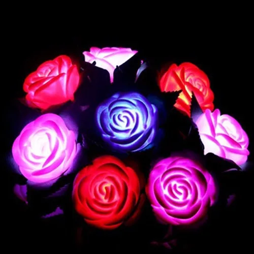 Очаровательная светящаяся Роза узор светодиодный светильник комнатный Сад Искусственный цветок Декор лампы