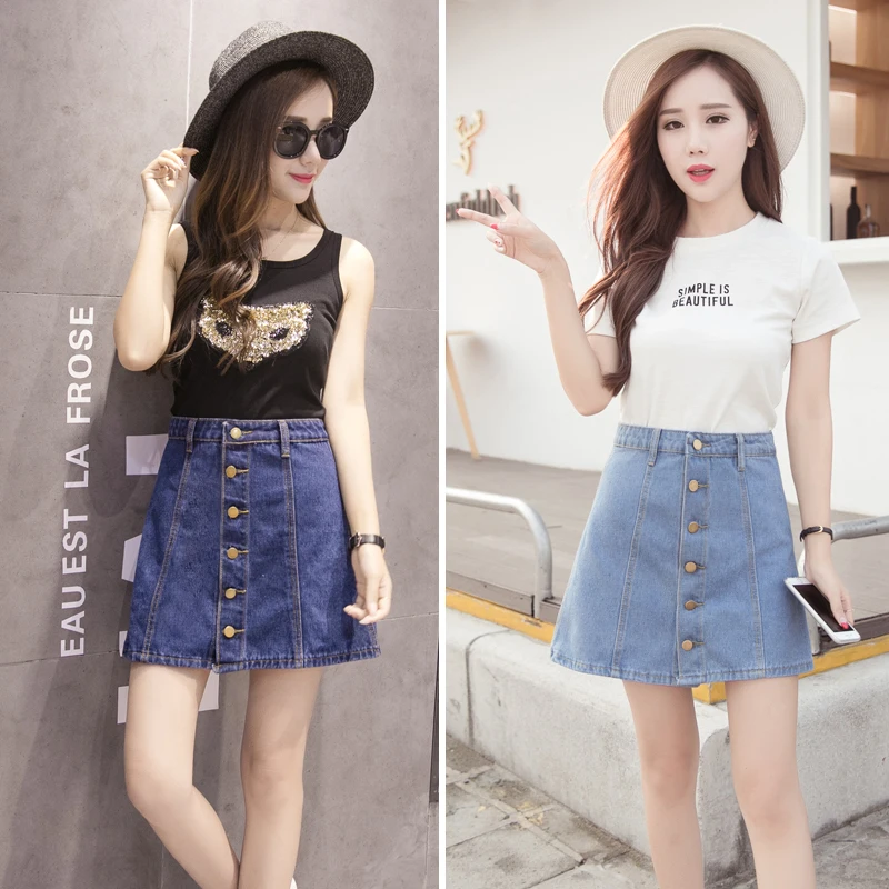 Women Fashion Denim Skirt Lady Sexy Slim Mini Jean Skirt Girl Casual