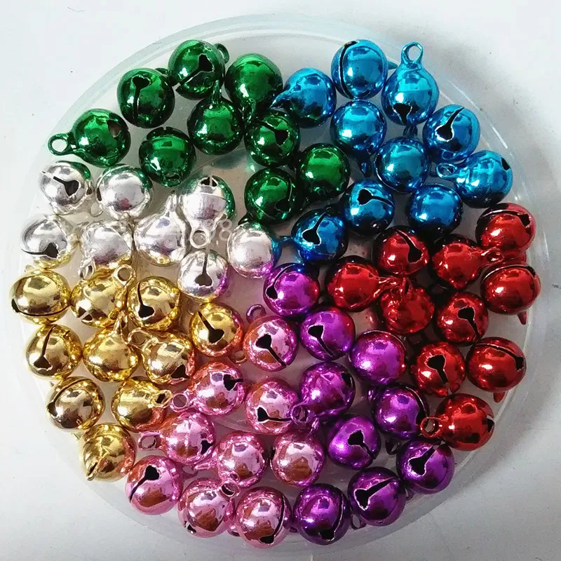 100pFactory Direct Sale 10mm Colorful Jingle Bells Key Ring Accessories