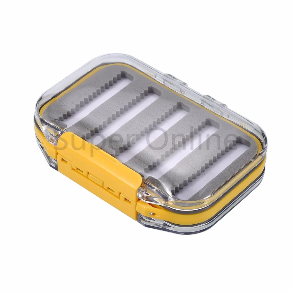 

Double Leaf Side Waterproof Plastic Pocket Carp Fly Fishing Lure Bait Hook Storage Box Holder Case Slid Foam Insert Slot
