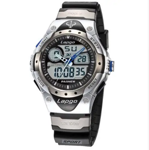 

Top Luxury Brand PASNEW Men Watches 100M Waterproof Dive Watches Men Sports Watches Dual Display Analog Digital Quartz Watch