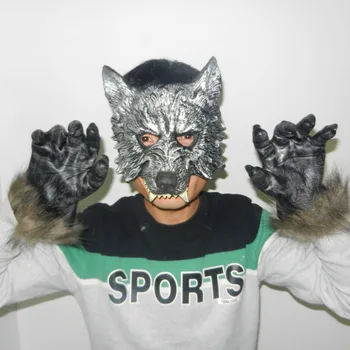 

Halloween Masquerade Mask Mask Wolf Animal Suit Gloves Party Toys Movie Theme Props Supply