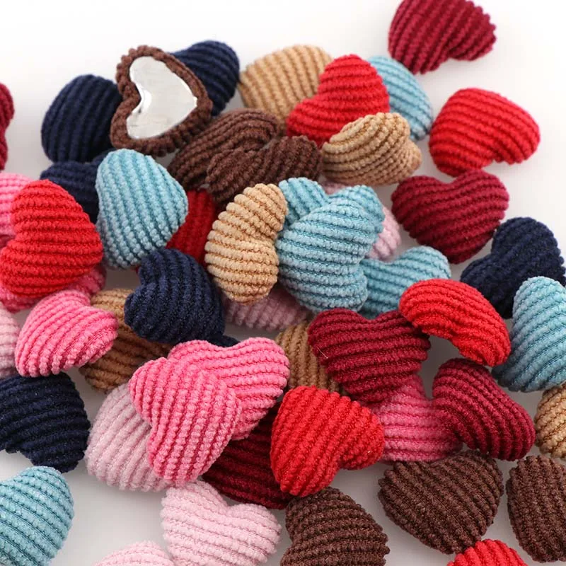 

Mix Colors 20mm 20PC Corduroy Heart Shape Kids Clothes Covered Button Flatback Cabochon DIY Decoration Buttons Scrapbooking DIY