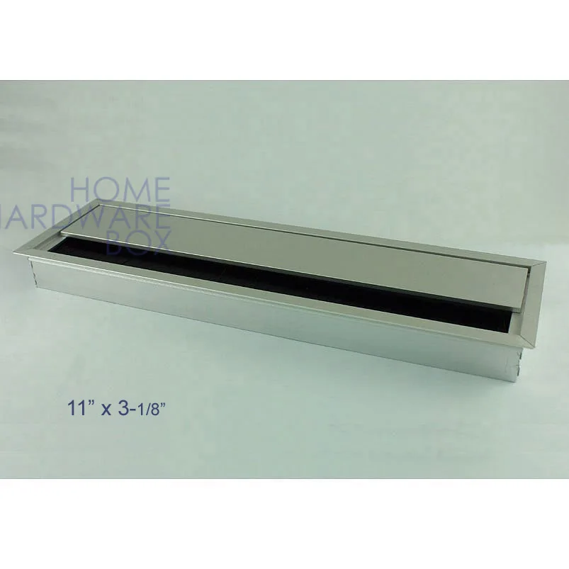 11 x 3 280mm x 75mm aluminum desk wire grommet rectangle computer table top cable cover