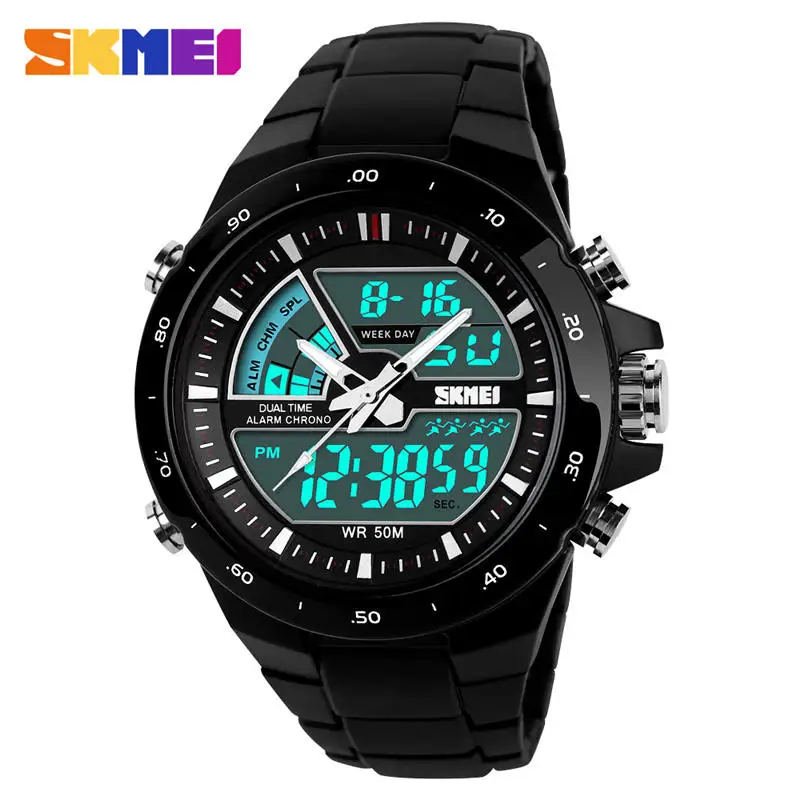

Swim Sports Watch 50m Waterproof Male Watches Japan Quartz Clock Electronic Display Outdoor Product Fashion Color Men SKMEI 1016