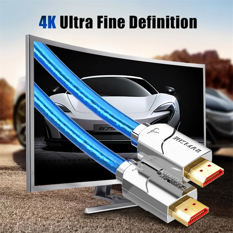 SAMZHE 4k HDMI кабель Кабо hdmi к hdmi 2,0 2160p 3D 1 м 1,5 м 2 м 3 м 5 м 8 м 10 м 12 м 15 м для PS4 xbox проектор HD tv box ноутбука