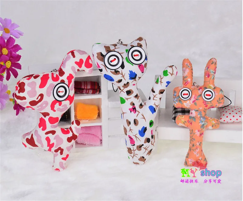 Cute Button Animals Cloth Dolls Bag Phone Key Pendants Toys Mixed Styles 30pcs (3)