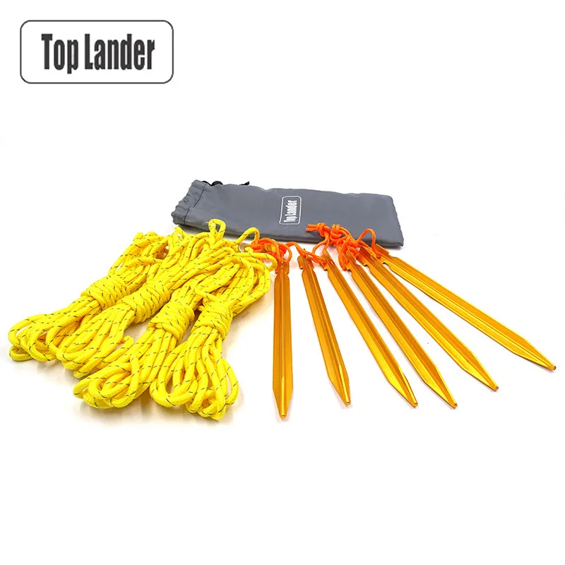 Ultralight Aluminum Tent Pegs and Reflective Guy Line Windproof Rope