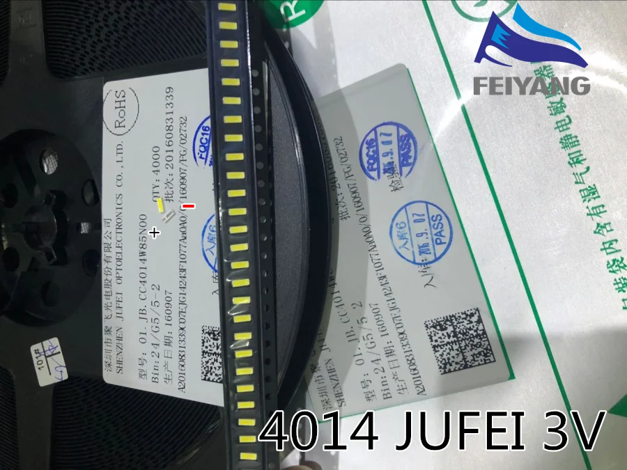 200 шт. светодиодный светильник JUFEI LED Подсветка 0 3 Вт 3В 4014 холодный белый 90MA ЖК