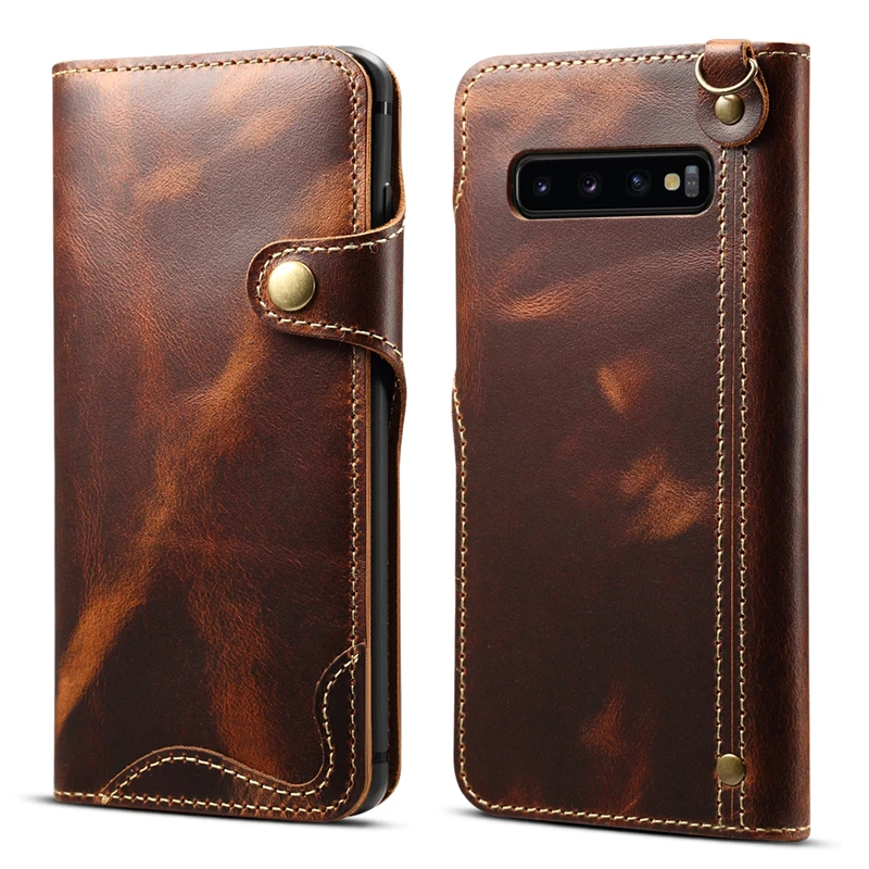 

Real Leather for Coque Samsung S10Plus Case Flip Etui Samsung S10 Case Luxury Wallet Card Slot for Samsung Galaxy S10 Plus Cover