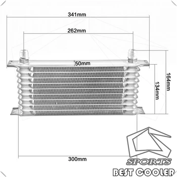 

10 Row Oil cooler w/Bracket+176F /80 Deg Thermostat Adapter Kit For Japan Car
