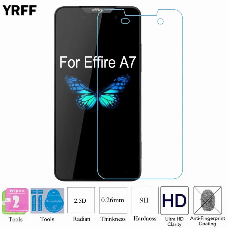 Для Effire A7 Закаленное стекло пленка 2 шт. 2.5D 0 25 мм 9H закаленное Защита для экрана