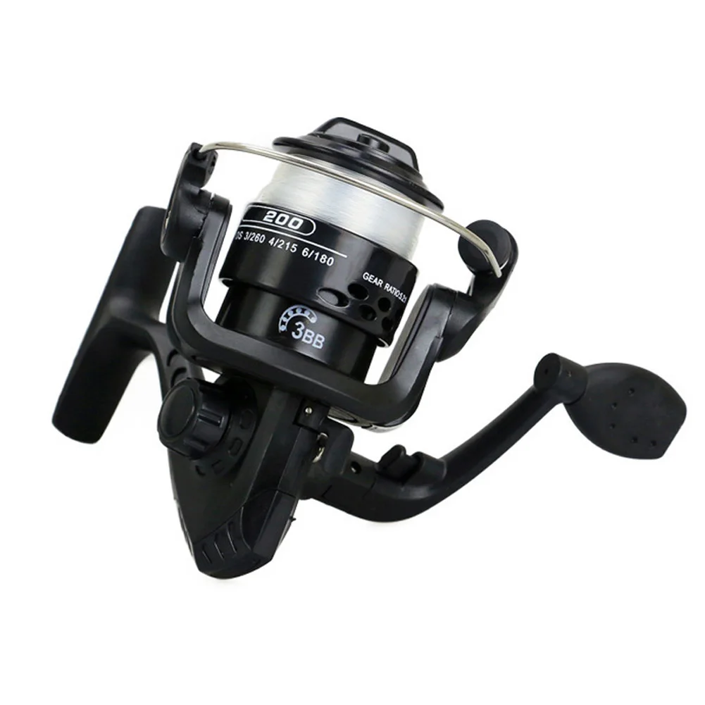 Fishing Reel All Spinning Reel Stainless Steel Handle Line Spool Saltwater Fishing Accessories baitcasting reel - Цвет: with wire black