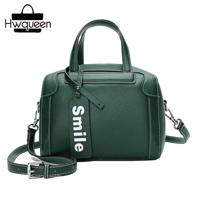 

100% Top Layer Genuine Leather Zipper Closure Lady Pillow Handbag Woman Single Shoulder Bag Cowskin Female Small Messenger Bag